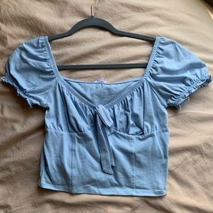 Blue crop top cottage core